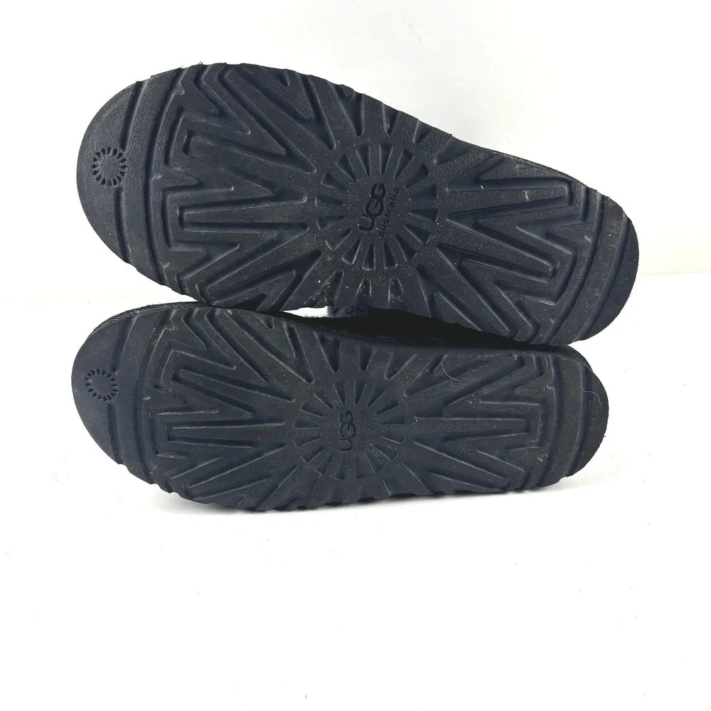 UGG Isla Cable Knit Boots Women 7 Black‎ Ribbon Bow 1008840 Cozy Coquette Bows